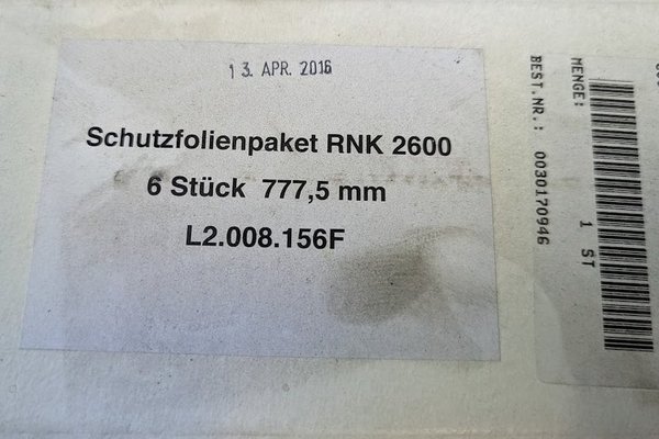 Schutzfolienpaket RNK 2600 - L2.008.156F